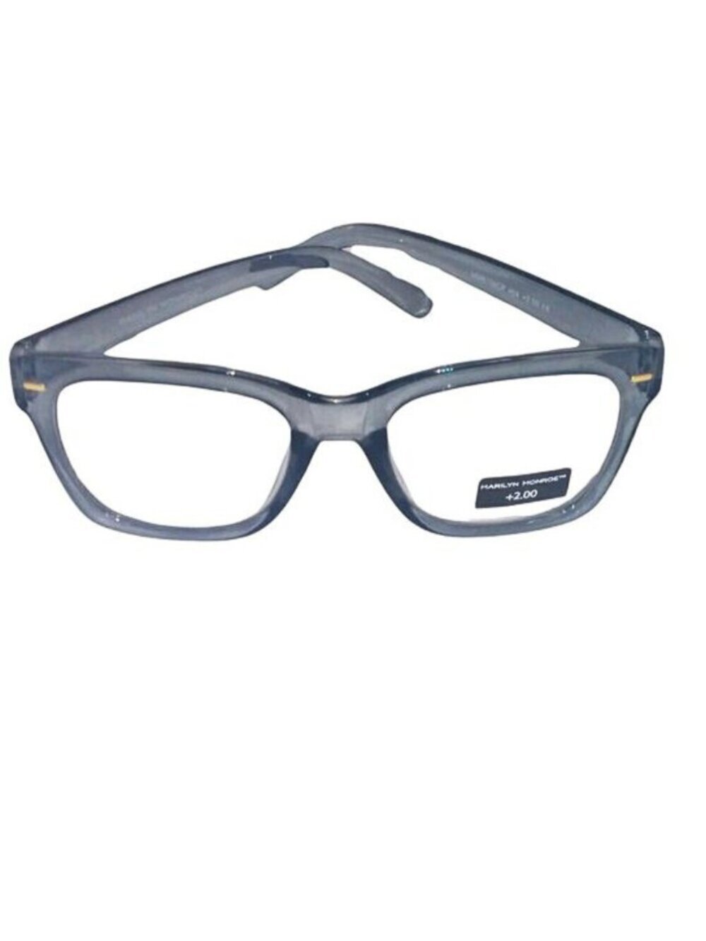 MARILYN MONROE WOMEN'S READING GLASSES +2.00 - SMOKEY GRAY RECTANGLE FRAME